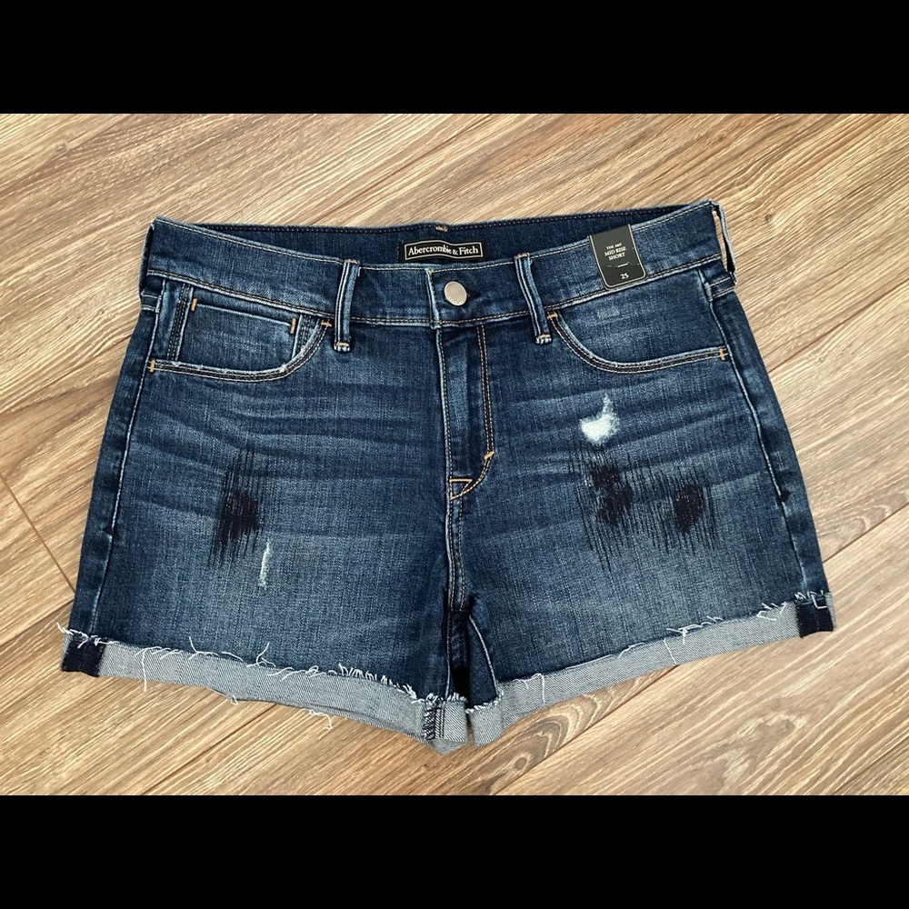 Abercrombie & Fitch Denim Jean Shorts Size 25 NWT